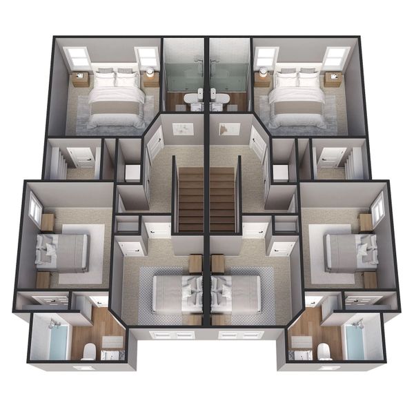 2D floor plan layout for the Duplex 5736 by TwoTen Communities in Emma Park, Buda, TX (Image 5). 2D floor plan layout for the Duplex 5736 by TwoTen Communities in Emma Park, Buda, TX (Image 5).