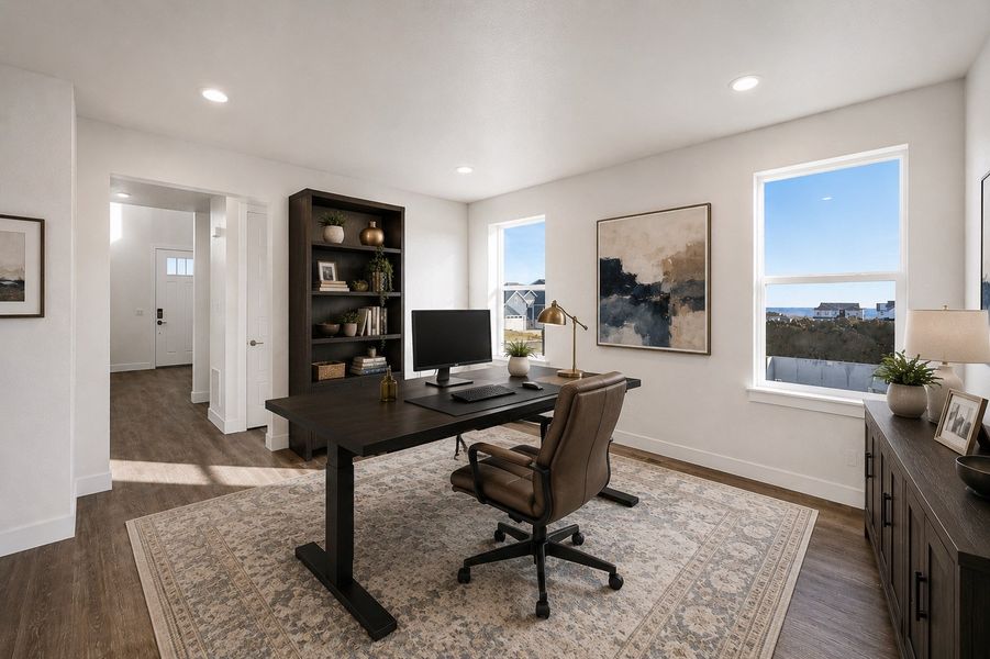 Furnished interior view inside a new home in Trailstone, Arvada (Image 9).