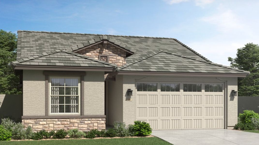 Front exterior of a home in the Asante: Discovery 2.1 & 2.13 community, located in Surprise, AZ (Image 12).