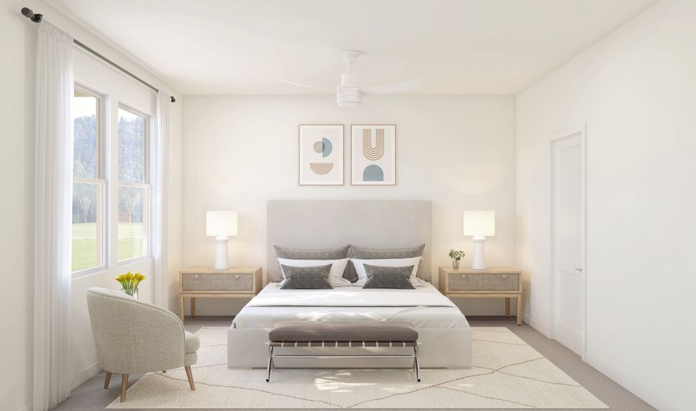 Primary suite with ceiling fan Primary suite with ceiling fan