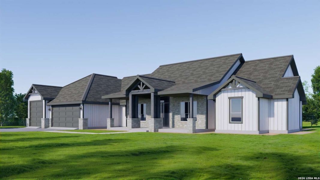 Front exterior of a new home in , Fischer, TX, highlighting curb appeal (Image 10). Front exterior of a new home in , Fischer, TX, highlighting curb appeal (Image 10).