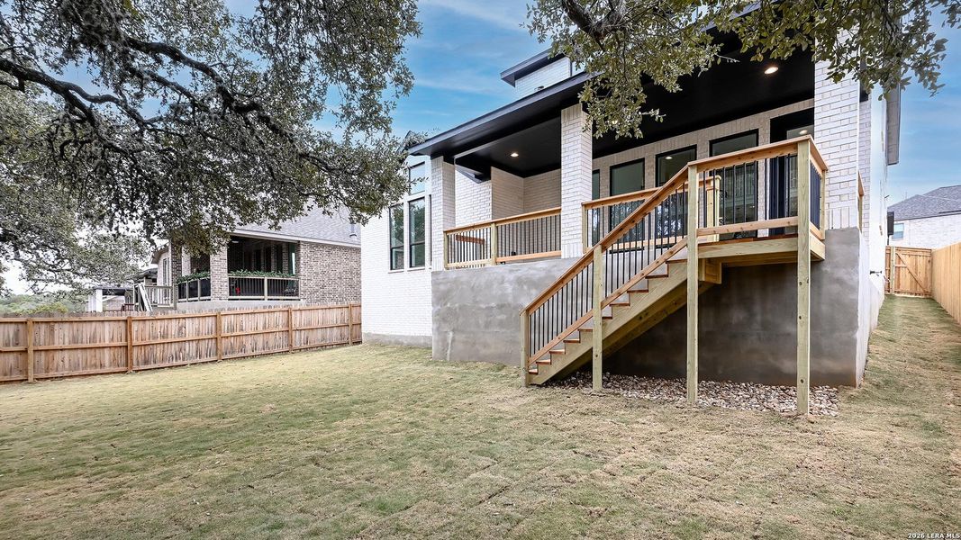 Exterior details and patio area of a home in Johnson Ranch, Bulverde (Image 23).