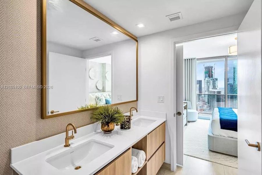 Furnished interior view inside a new home in , Miami (Image 11).