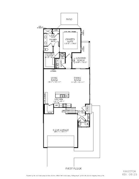 2D floor plan layout for the Kingston by Epcon Communities in The Courtyards at Oak Grove, Durham, NC (Image 4).