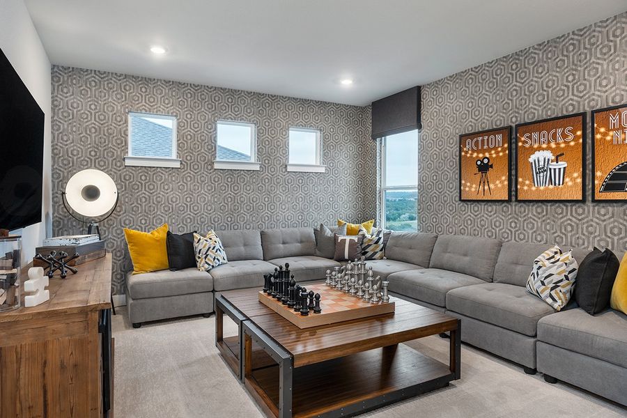 Furnished interior view inside a new home in Travisso Florence Collection, Leander (Image 12).