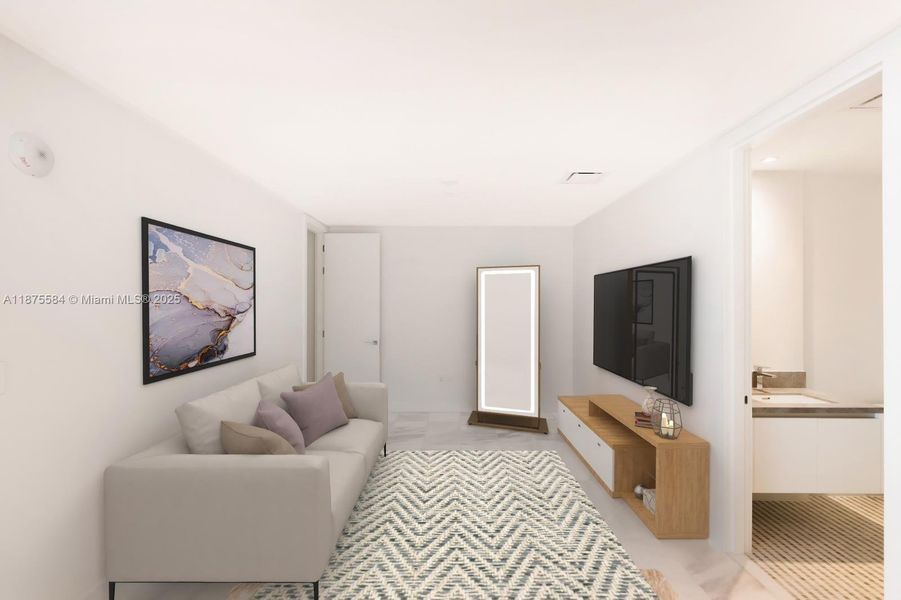 Furnished interior view inside a new home in , Miami (Image 9).