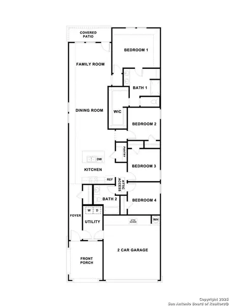 2D floor plan layout of this home in Whisper South, San Marcos, TX (Image 4).