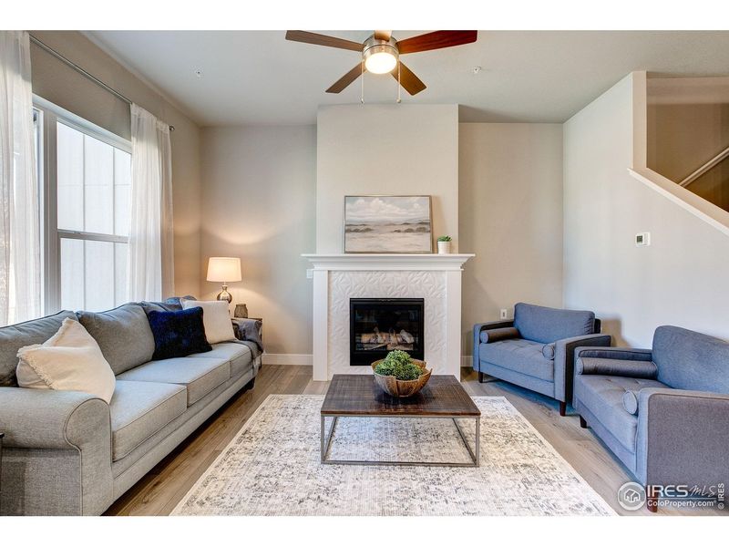 Furnished interior view inside a new home in Highlands at Fox Hill - The Towns, Longmont (Image 27).