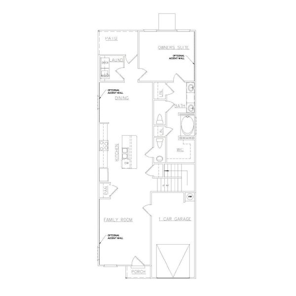 2D floor plan layout for the Bristol - Townhomes by Dream Finders Homes in Carolina, Palmetto, GA (Image 3). 2D floor plan layout for the Bristol - Townhomes by Dream Finders Homes in Carolina, Palmetto, GA (Image 3).