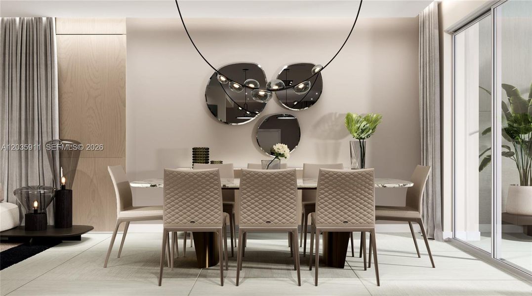 Furnished interior view inside a new home in , Sunny Isles Beach (Image 15). Furnished interior view inside a new home in , Sunny Isles Beach (Image 15).
