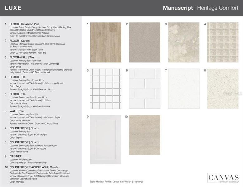 Sample of building materials used in homes in Skye Ranch Community Group Page, Sarasota (Image 4).