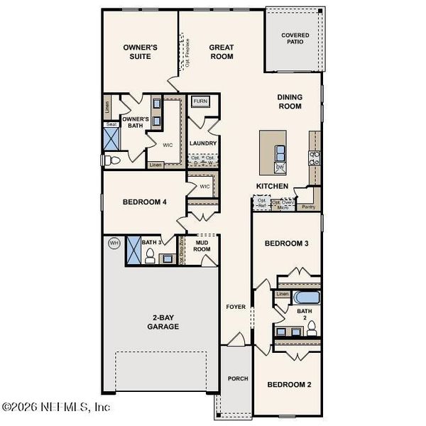 2D floor plan layout of this home in Reserve East, Flagler Beach, FL (Image 4). 2D floor plan layout of this home in Reserve East, Flagler Beach, FL (Image 4).