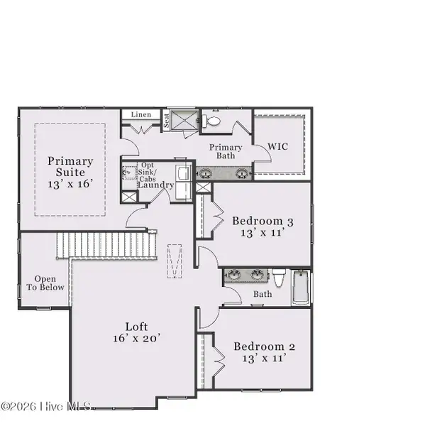 2D floor plan layout of this home in Legacy Lakes, Aberdeen, NC (Image 3).