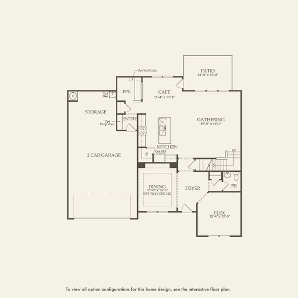 2D floor plan layout for the Woodward by Pulte Homes in Solserra, Shallotte, NC (Image 5).