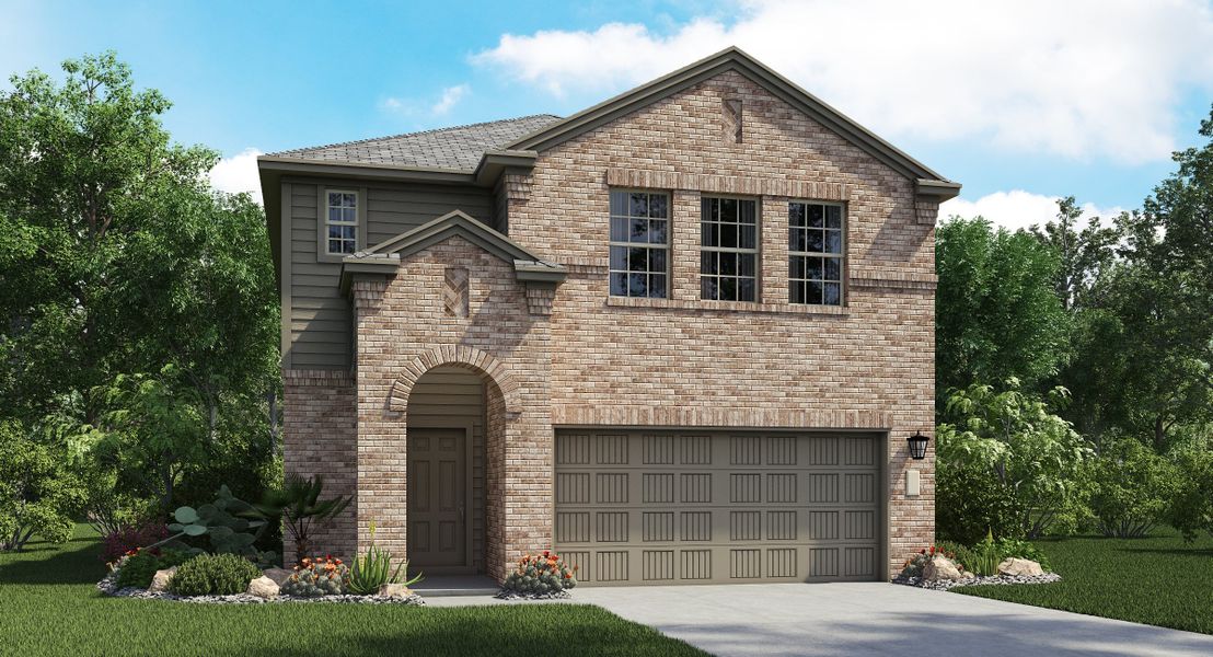 Representative exterior photo of a completed home built from the Windyhill by Lennar in The Colony: Ridgepointe and Claremont Collections, Bastrop, TX (Image 3).