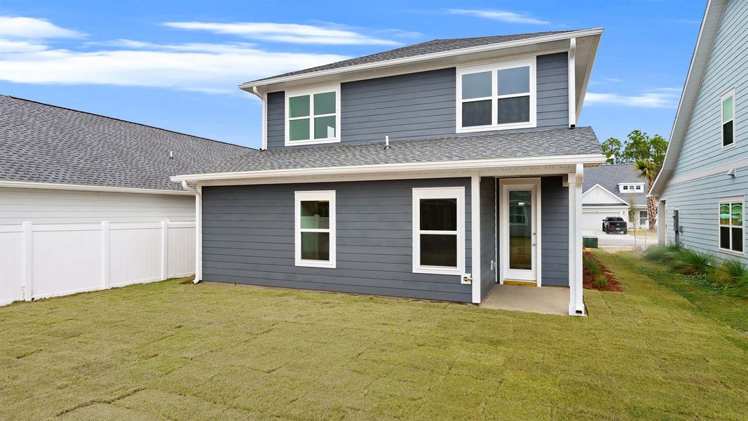 Exterior details and patio area of a home in Breakfast Point East Phase I, Panama City Beach (Image 2). Exterior details and patio area of a home in Breakfast Point East Phase I, Panama City Beach (Image 2).