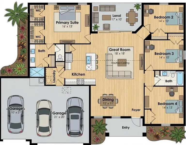 2D floor plan layout of this home in , Cape Coral, FL (Image 5).
