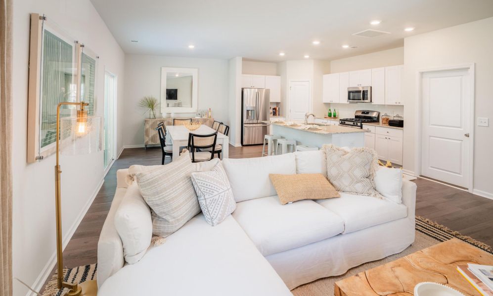 Furnished interior view inside a new home in Lindera Preserve at Cane Bay Plantation: American Dream Series - Ph 15, Summerville (Image 3). Furnished interior view inside a new home in Lindera Preserve at Cane Bay Plantation: American Dream Series - Ph 15, Summerville (Image 3).
