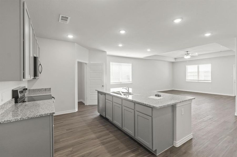 Furnished interior view inside a new home in Retreat at Fossil Creek, Fort Worth (Image 6). Furnished interior view inside a new home in Retreat at Fossil Creek, Fort Worth (Image 6).