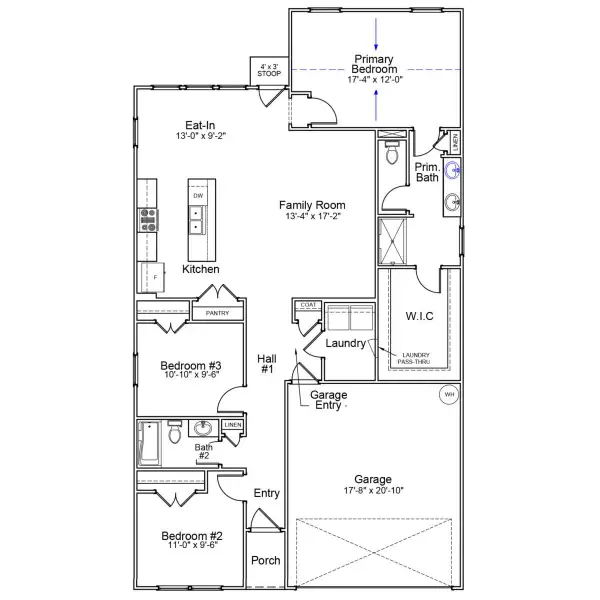 2D floor plan layout of this home in Jordan Grove, Conway, SC (Image 3).
