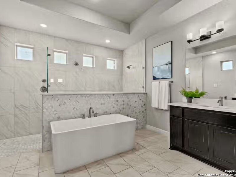 Furnished interior view inside a new home in Potranco Oaks, Castroville (Image 23).