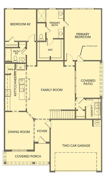 2D floor plan layout for the Cedar by Kerley Family Homes in The Reserve at Chapel Hill Phase II, Douglasville, GA (Image 3).