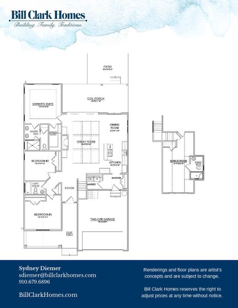 Front exterior of a new home in Riverside Cove, Wilmington, NC, highlighting curb appeal (Image 1).