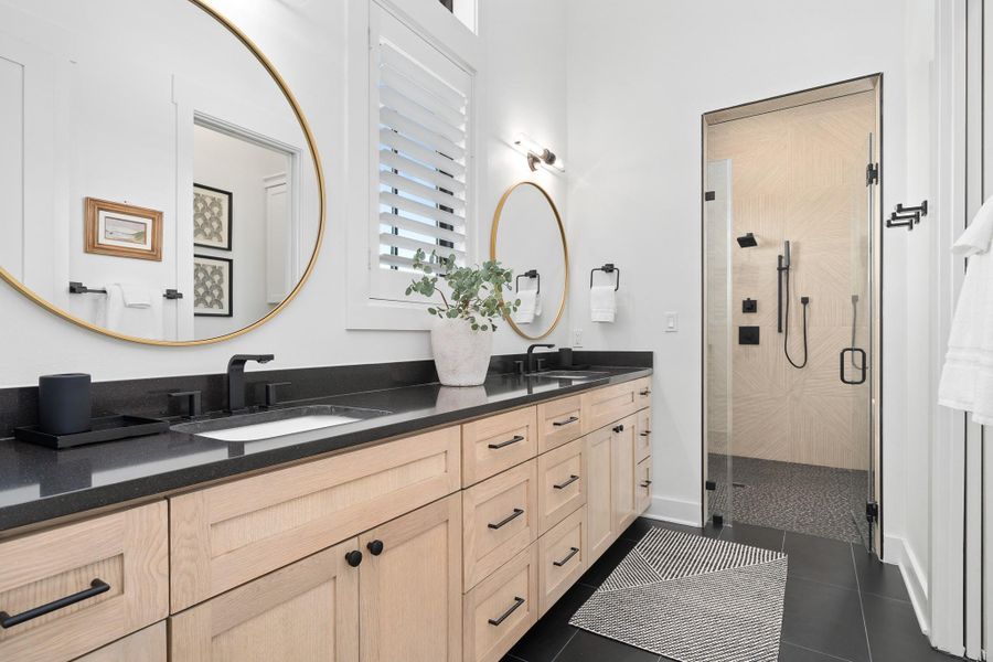 Primary bathroom of main suite. Primary bathroom of main suite.