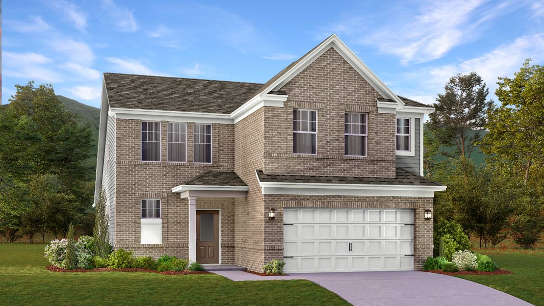 Front exterior of a new home in Longview Ridge, Clarksville, TN, highlighting curb appeal (Image 1). Front exterior of a new home in Longview Ridge, Clarksville, TN, highlighting curb appeal (Image 1).