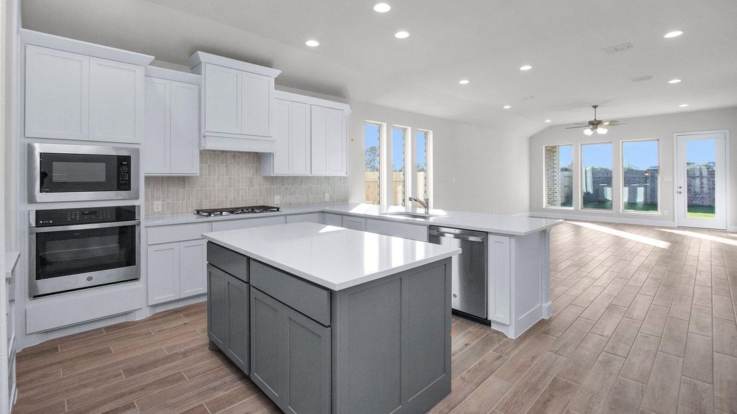Furnished interior view inside a new home in Everly, Tomball (Image 6). Furnished interior view inside a new home in Everly, Tomball (Image 6).