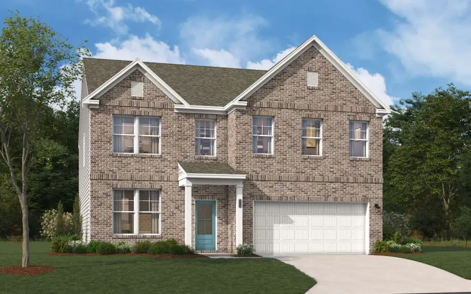Representative exterior photo of a completed home built from the The Kershaw by Stanley Martin Homes in Croftside Single Family Homes, Powder Springs, GA (Image 56).