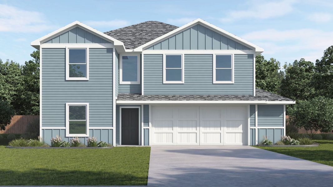 Representative exterior photo of a completed home built from the The Dawson by D.R. Horton in Talavera, Kyle, TX (Image 2).