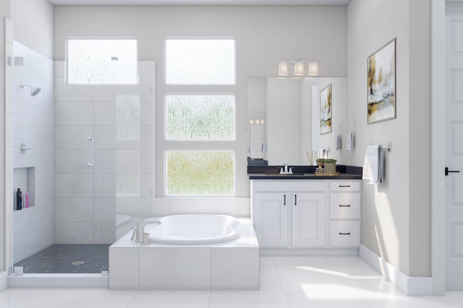 Representative furnished interior of a home built from the Carmine by Tri Pointe Homes in Trillium, Richmond (Image 23).