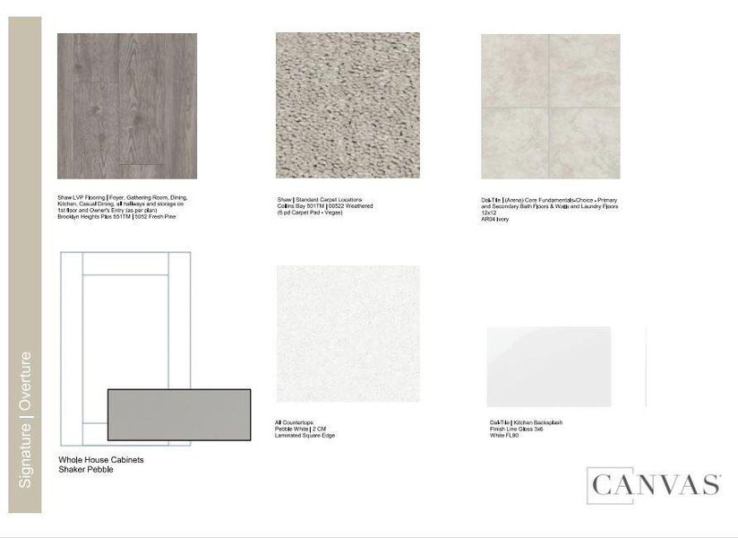 Design Selections.  Home is under construction and selections are subject to change.