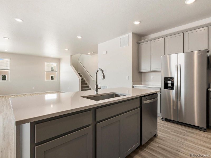 Furnished interior view inside a new home in Revere at Johnstown, Johnstown (Image 6). Furnished interior view inside a new home in Revere at Johnstown, Johnstown (Image 6).