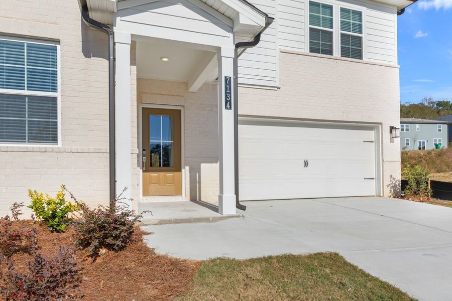 A garage door on a building. A garage door on a building.
