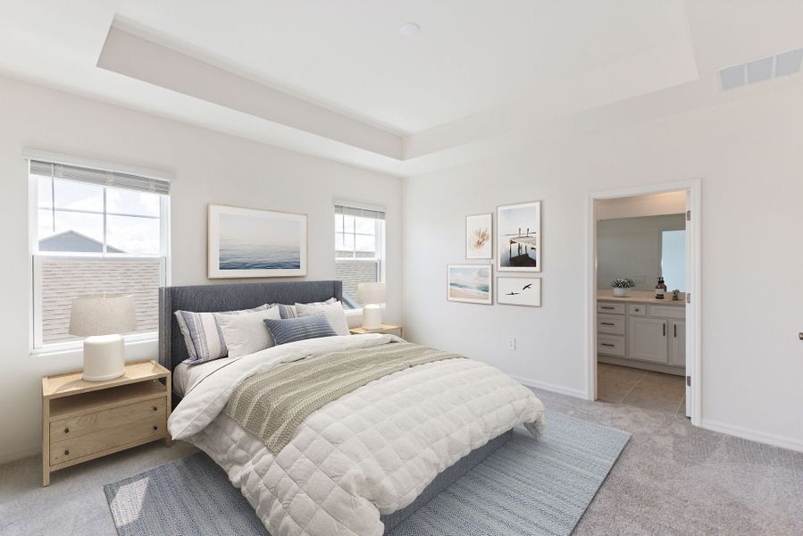 Representative furnished interior of a home built from the Madison by Park Square Residential in Townwalk at Babcock Ranch, Punta Gorda (Image 6).