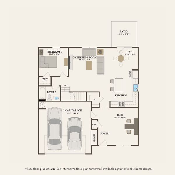 2D floor plan layout for the Whimbrel by Centex in Muller Ridge, Blythewood, SC (Image 3).