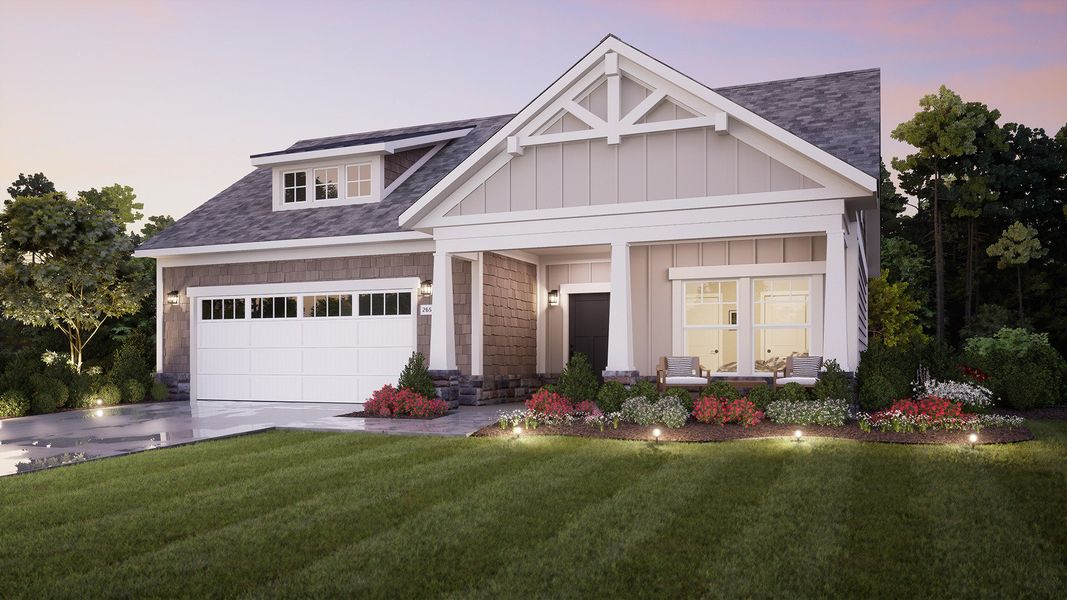 Representative exterior photo of a completed home built from the Promenade by Epcon Communities in The Courtyards at Bailey Farms, Dacula, GA (Image 27).