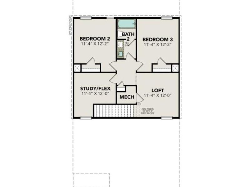 2D floor plan layout of this home in The Villages at WestPointe, Dayton, TX (Image 6).