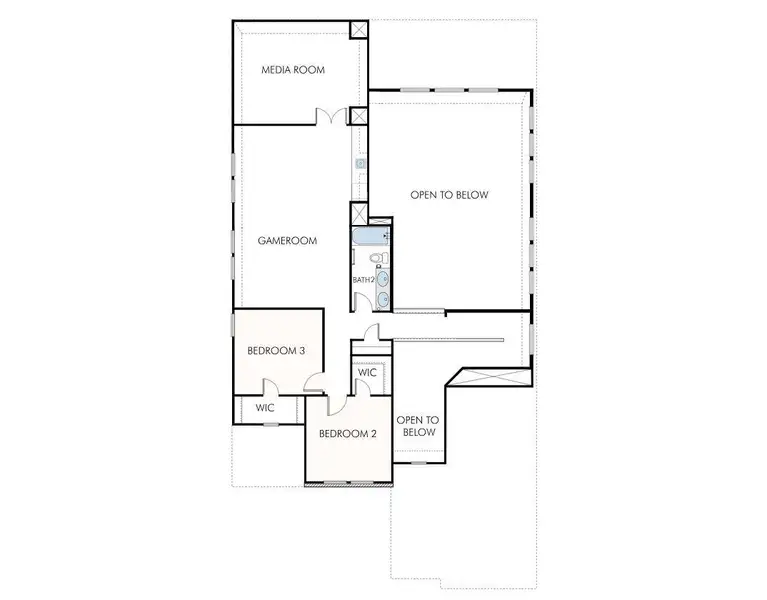 Visualize the flow and layout of the upper floor with this detailed floor plan.