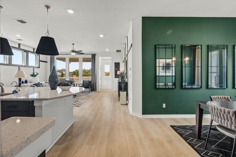 Furnished interior view inside a new home in The Grove at Blackhawk, Pflugerville (Image 46). Furnished interior view inside a new home in The Grove at Blackhawk, Pflugerville (Image 46).