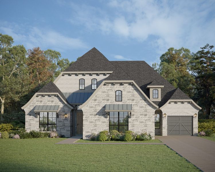 Plan 815 Elevation C w/ Stone