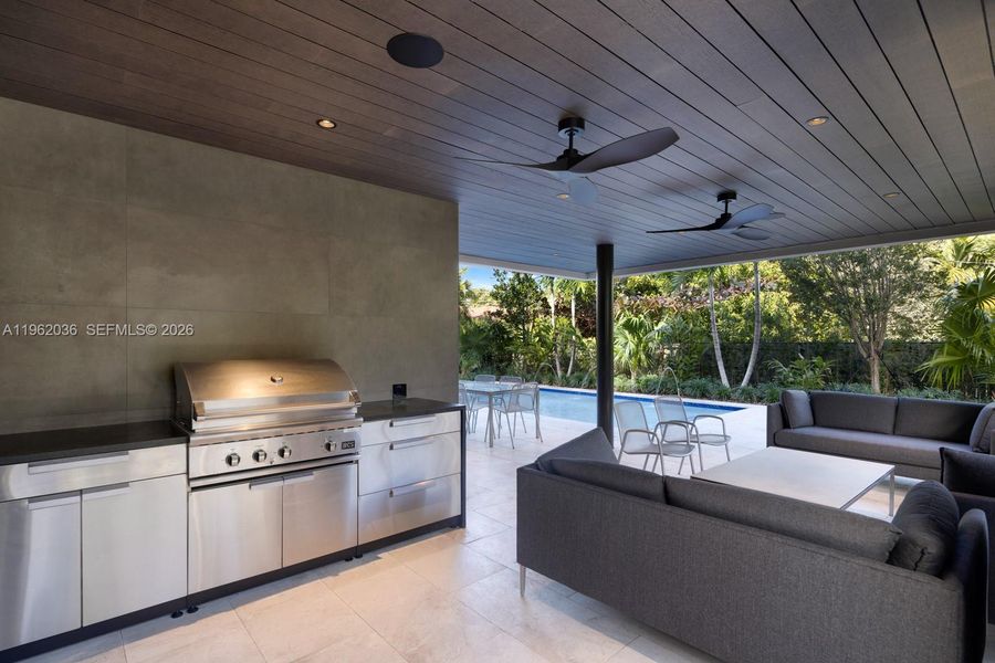 Exterior details and patio area of a home in , Miami Beach (Image 26). Exterior details and patio area of a home in , Miami Beach (Image 26).