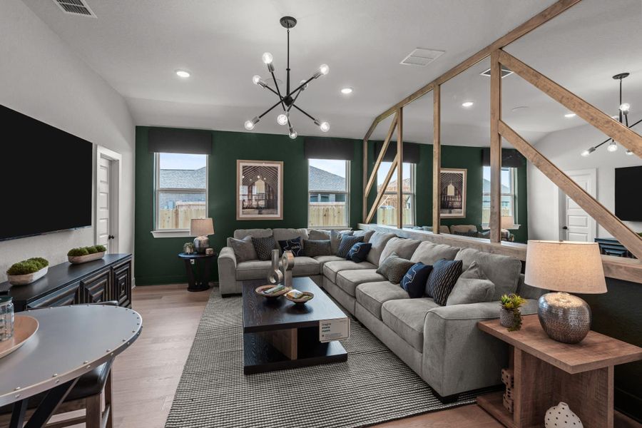 Representative furnished interior of a home built from the Morgan by Chesmar Homes in Alsatian Oaks, Castroville (Image 7). Representative furnished interior of a home built from the Morgan by Chesmar Homes in Alsatian Oaks, Castroville (Image 7).