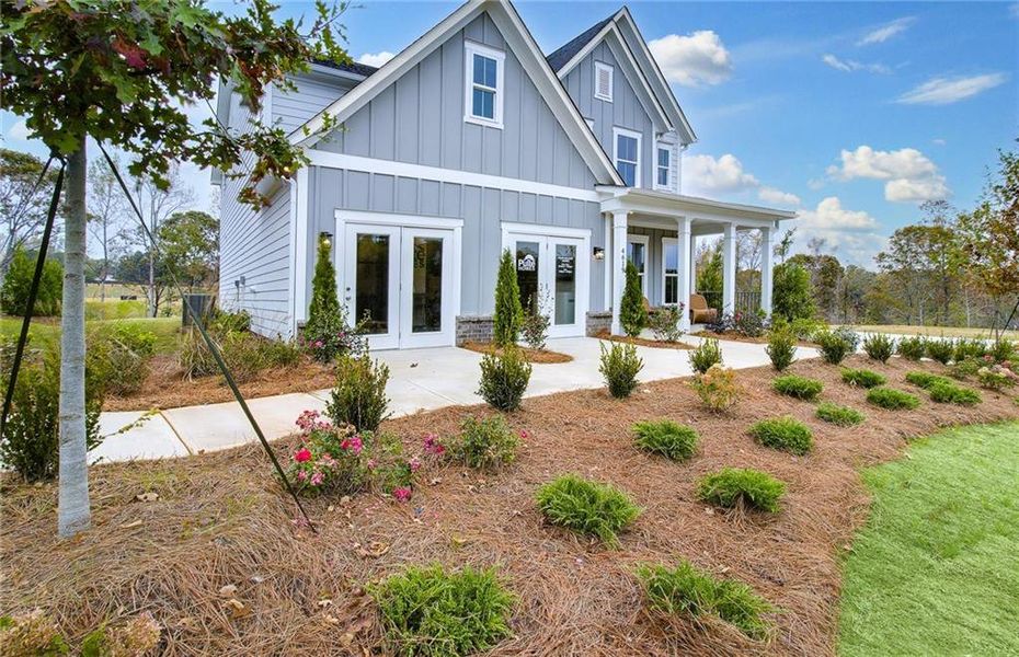 Front exterior of a new home in Rose Creek, Cumming, GA, highlighting curb appeal (Image 22).