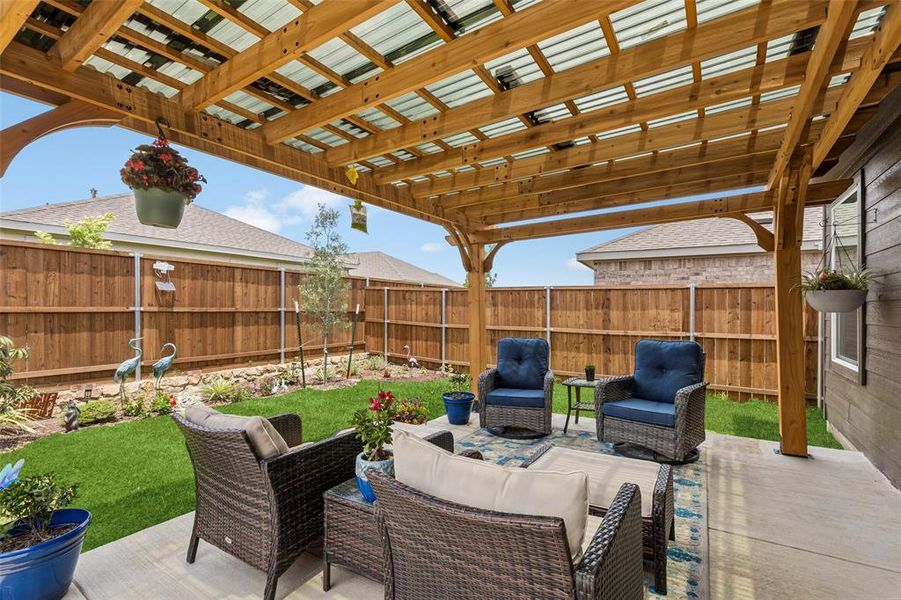 Exterior details and patio area of a home in , Pilot Point (Image 22). Exterior details and patio area of a home in , Pilot Point (Image 22).