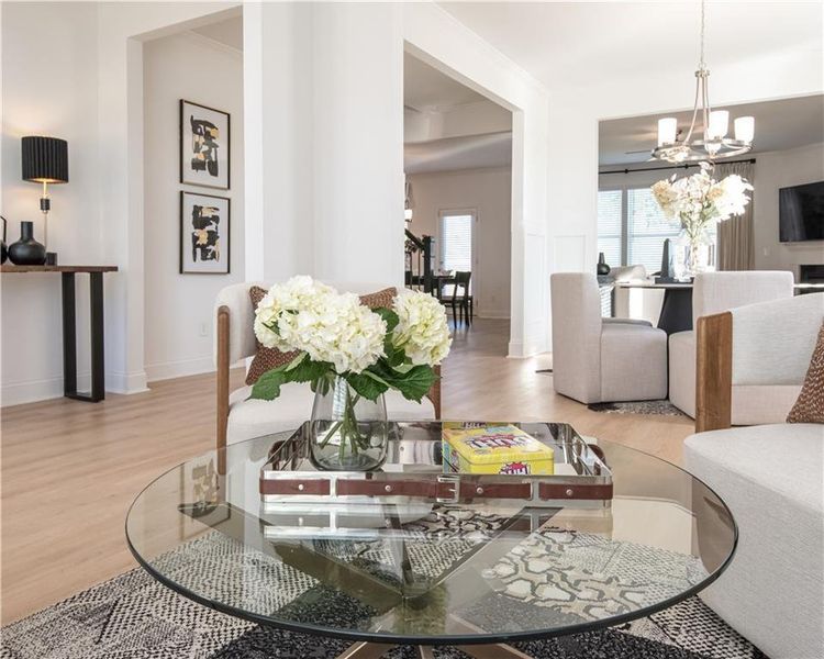 Furnished interior view inside a new home in , Flowery Branch (Image 33).