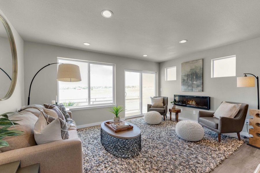 Furnished interior view inside a new home in Banning Lewis Ranch, Colorado Springs (Image 6). Furnished interior view inside a new home in Banning Lewis Ranch, Colorado Springs (Image 6).
