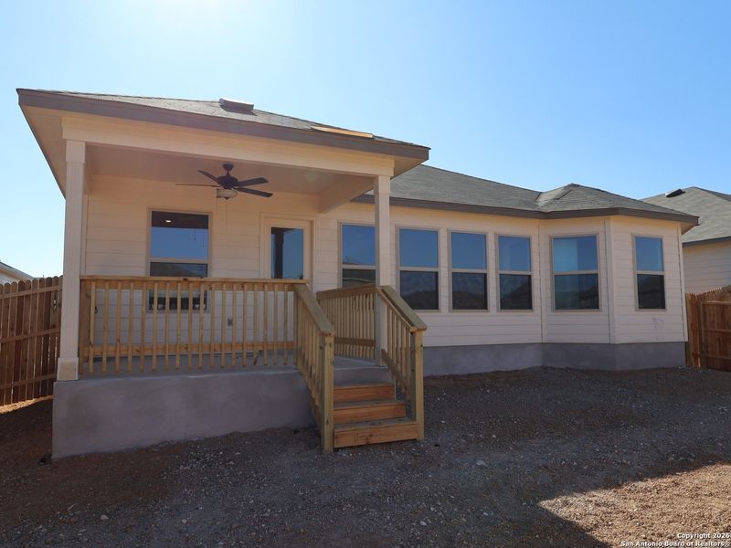 Exterior details and patio area of a home in Winding Brook, San Antonio (Image 25).